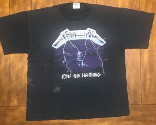 Vtg 1989 Metallica Ride The Lightning Heavy Metal Tour T Shirt Size Xl
