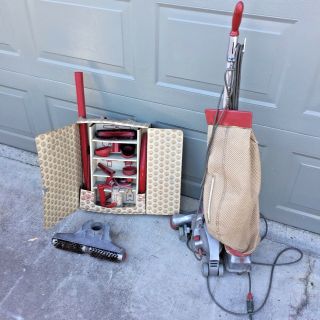 Vintage Kirby Upright Vacuum Cleaner Model 519 USA - w/ accessories box 6