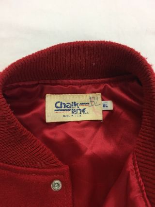 Vintage Chicago Blackhawks Chalk Line NHL Wool Leather Bomber Jacket Size XL 3