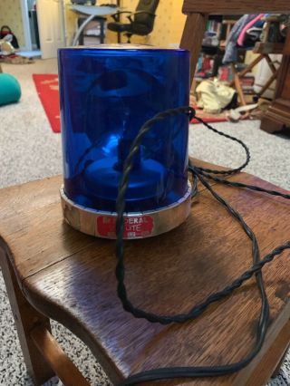 Vintage Police Light Flashing Beacon Blue Federal Vitalite Magnetic 10ft.  Cord