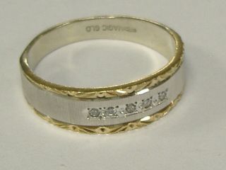 Vintage Solid 14k 2 Tone Gold Men 