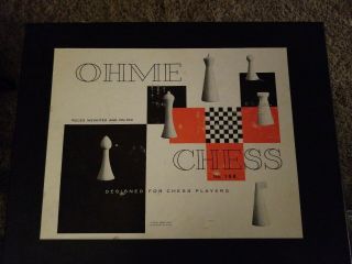 Minimalist Vintage 1960 Herman Ohme Black White Chess Set No.  108
