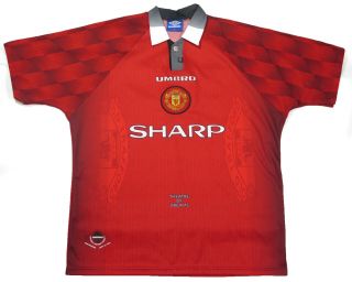Vintage Manchester United Football Soccer Home Shirt Sharp Jersey Retro Mens Xl