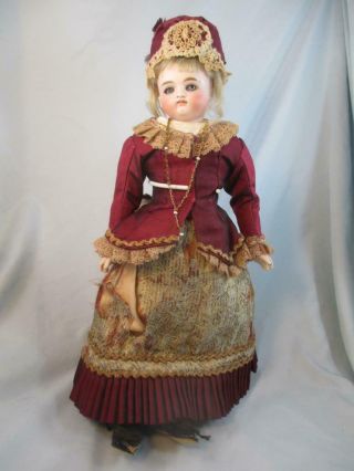 Antique German Bisque Kestner Doll Turned Shoulderhead Closed Mouth Bisque Arms 2