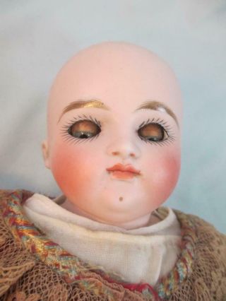 Antique German Bisque Kestner Doll Turned Shoulderhead Closed Mouth Bisque Arms 3