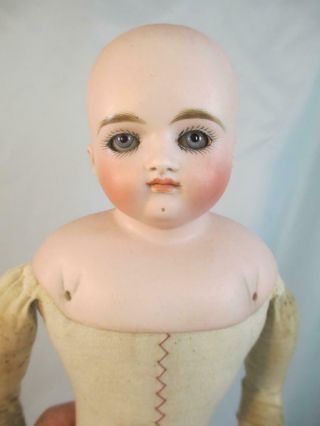 Antique German Bisque Kestner Doll Turned Shoulderhead Closed Mouth Bisque Arms 4