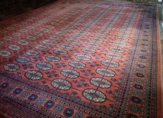 Vintage X Large John Lewis Bokhara Persian Wool Rug 12x9 By Handmade Carpets Ltd