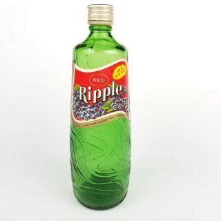 Vtg Old Ripple Wine Bottle Red Grapes Green Sculpted Label & Cap Intact 10 " Rare