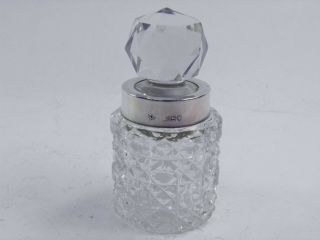Antique 925 sterling silver cut glass smelling salts bottle dressing table 1905 2