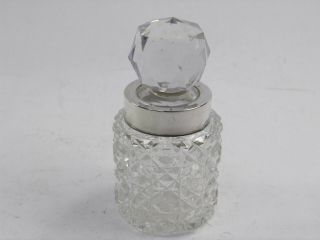 Antique 925 sterling silver cut glass smelling salts bottle dressing table 1905 4