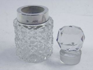Antique 925 sterling silver cut glass smelling salts bottle dressing table 1905 5