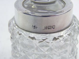 Antique 925 sterling silver cut glass smelling salts bottle dressing table 1905 7