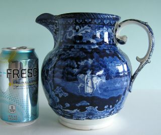 Rare Historical Staffordshire Pearlware Dark Blue Transferware MILKMAID Milk Jug 10