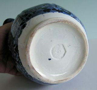 Rare Historical Staffordshire Pearlware Dark Blue Transferware MILKMAID Milk Jug 8