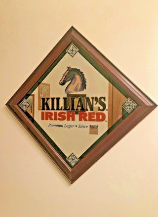 Killian’s Irish Red Bar Mirror Beer Large Vintage Amber Lager Very Rare Man Cave