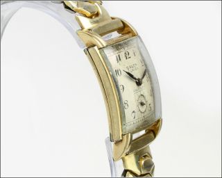 Runs Rare Vintage 1940 ' s GRUEN CURVEX Precision 10k Gold Filled Swiss Wristwatch 4