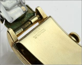 Runs Rare Vintage 1940 ' s GRUEN CURVEX Precision 10k Gold Filled Swiss Wristwatch 5