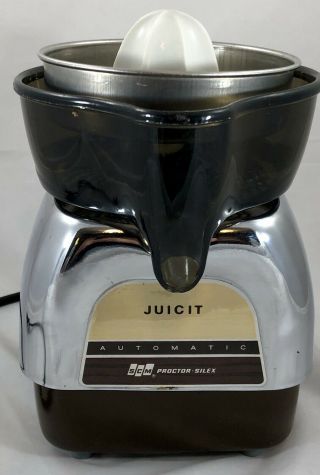 Vintage Chrome Juicit Proctor Silex J111c Automatic Citrus Juicer