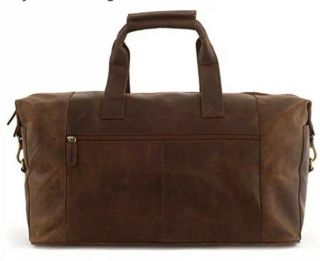 LEABAGS Dubai Buffalo Leather Duffle Bag In Vintage Style - Nutmeg. 4