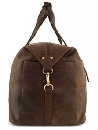 LEABAGS Dubai Buffalo Leather Duffle Bag In Vintage Style - Nutmeg. 6