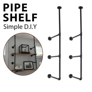 Kingso Industrial Iron Pipe Wall Shelf Ceiling Vintage Hanging Bracket Shelf Diy