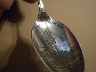 Philippine Sterling Silver Spoon Made by Watson,  Legaspi Monument,  Manila,  P.  I. 7