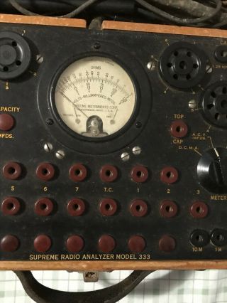 Vintage Supreme Radio Analyzer Model 333 Tube Tester Checker Rare Radio 7