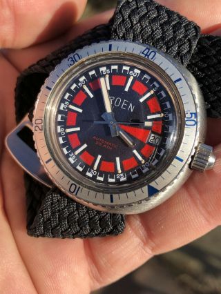 Vintage Roen Automatic Mens Diver Watch Eta 2472 Steel 40mm Screwdown