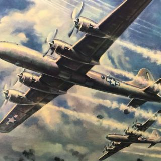Vintage WWII COCA COLA US ARMY AIR FORCE B - 25 BOMBER AIRPLANE POSTER 2