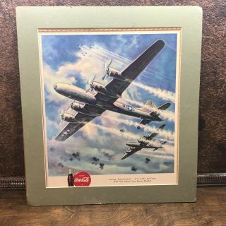 Vintage WWII COCA COLA US ARMY AIR FORCE B - 25 BOMBER AIRPLANE POSTER 5