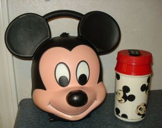 Vintage Mickey Mouse Lunch Box With Thermos