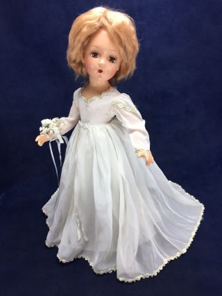 Vintage 21 " Madame Alexander Wendy Ann Jointed Composition Bride Doll 1940s