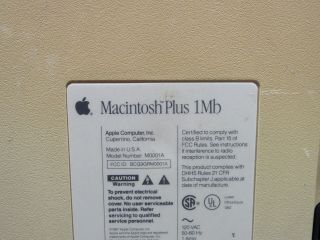 Vintage Apple Macintosh Plus1MB M0001A All - In - One Comp.  SIGNED CASING Steve Jobs 8