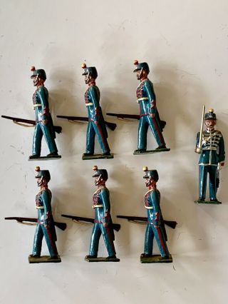Vintage Rare Nostalgia Models 7 Metal Infantry Toy Soldiers (124)
