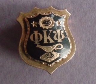 Vintage 14k Yellow Gold,  Enamel Phi Kappa Psi Fraternity Pin - 1943 - 5.  2 Grams