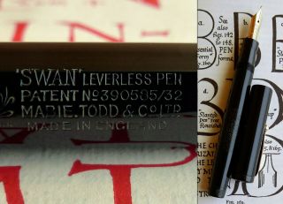 Mabie Todd Swan L4 Leverless Fountain Pen 1935.  14C F Flex Nib.  RARE 4
