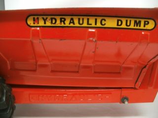 Vintage 1960 ' s Nylint Hydraulic Dump Truck No.  4600 Orange Pressed Steel 3