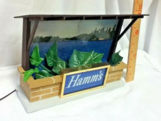Hamm ' s beer sign vintage lighted back bar lake water scene planter light old MV7 5