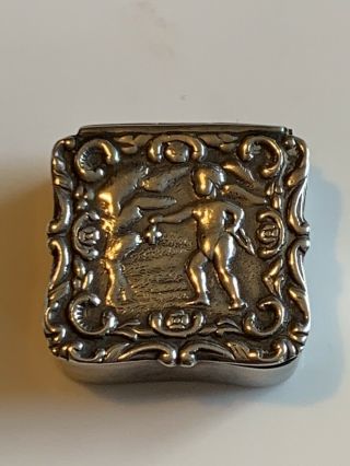 Vintage Solid Sterling Silver Ladies Pill Box,  London.  1973,  Dp