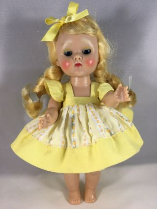 Slw Ginny W - Blonde Braids In Vintage Vogue Yellow Pinafore (doll,  Outfit)