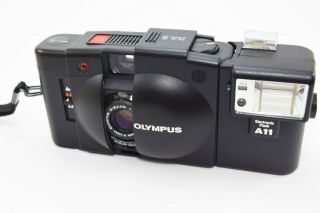 Vintage Olympus Xa2 35mm Rangefinder Film Camera With A11 Flash Module