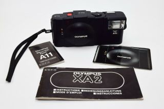 VINTAGE Olympus XA2 35mm Rangefinder Film Camera With A11 Flash Module 7