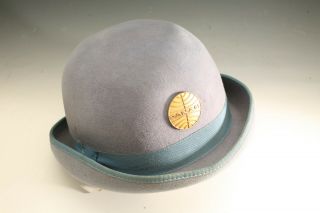 Vintage Airline Pan Am Flight Attendant Hat With Badge Borsalino Derby Named