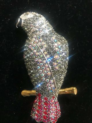 Vtg.  Joan Rivers Crystal Limited Edition Parrot African Gray Only 2500 Made 446