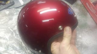 Vintage Shoei Red Adult Medium Motorcycle Helmet 3