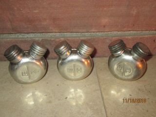 3 Rare Vintage Wwii Era Russian Military Mosin Nagant Rifle Oiler Cleaner Flasks