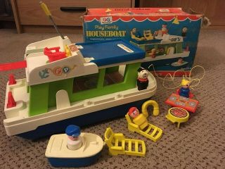 Fisher Price Vintage Little People Play Houseboat W/ Box And Accessories 985