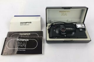 Vintage Olympus XA 35mm Rangefinder Camera w/A11 Electronic Flash Made Japan 2