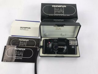 Vintage Olympus XA 35mm Rangefinder Camera w/A11 Electronic Flash Made Japan 5