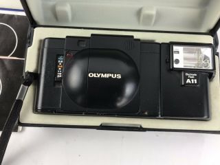 Vintage Olympus XA 35mm Rangefinder Camera w/A11 Electronic Flash Made Japan 6